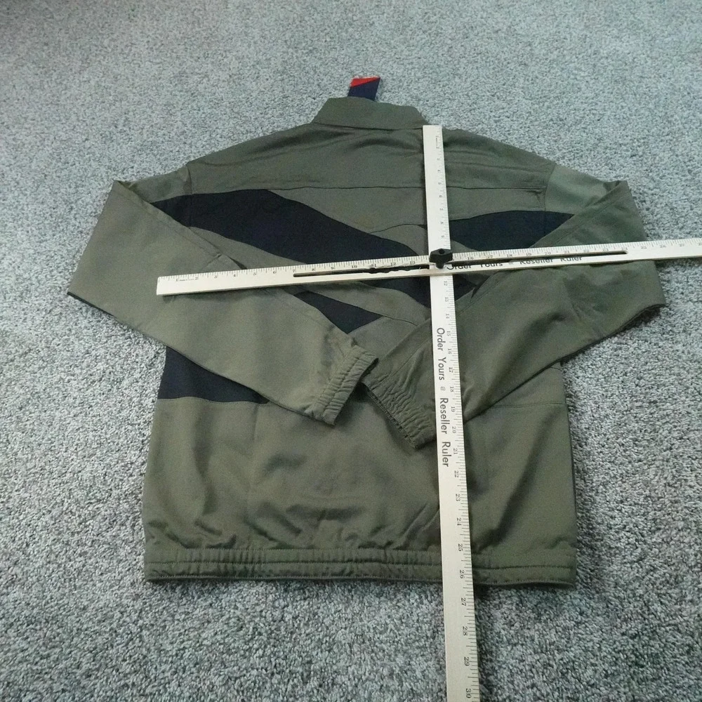 NEW Reebok Jacket Mens S Green Athletic Track Full Zip Bomber Coat Training Gym